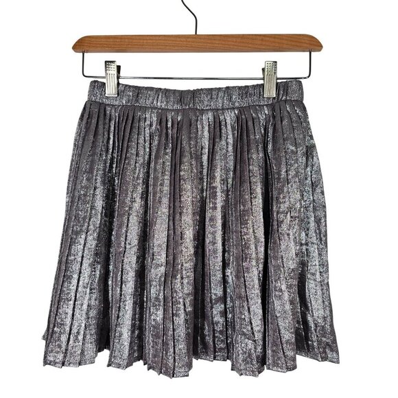 Gap Girls‎ Metallic Silver Pleated Skirt A-Line Elastic Waistband Kids XL 12 NWT - Picture 3 of 10